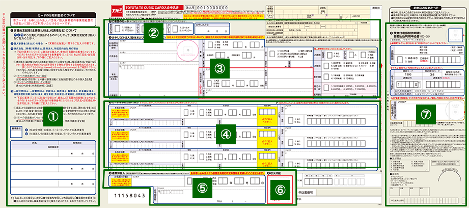 TS CUBIC CARD入会申込書