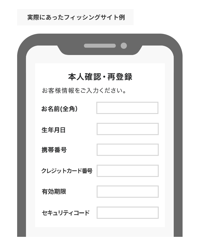 ログイン後すぐに、個人情報を入力する画面が表示される