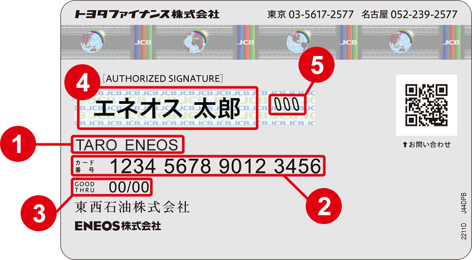 ENEOSカード(ご署名欄 カード番号有)